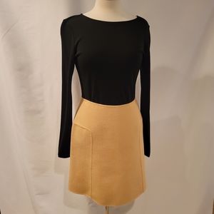 Alexander Bartlett A line 6P Tan Wool Blend Skirt EUC